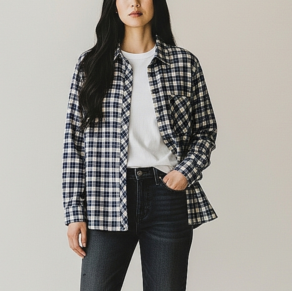 NWT! Blue Mountain Flannel Top